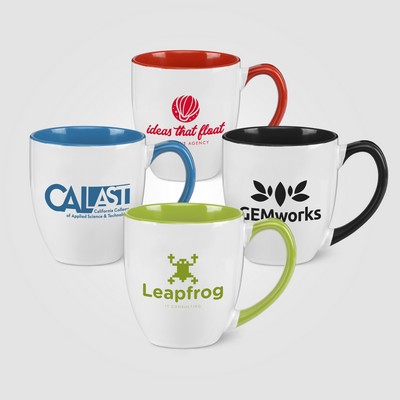 15 oz. Two-Tone Ceramic Bistro Mug - Silkscreen